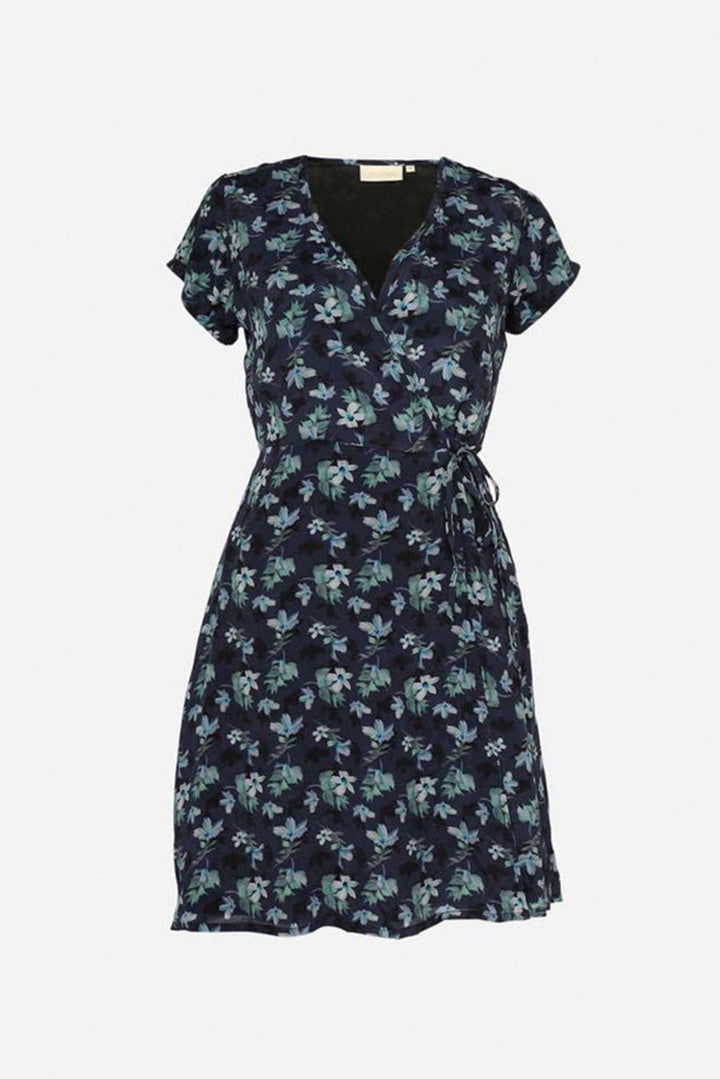 Short Wrap Dress Midnight Florals - Midnight Florals