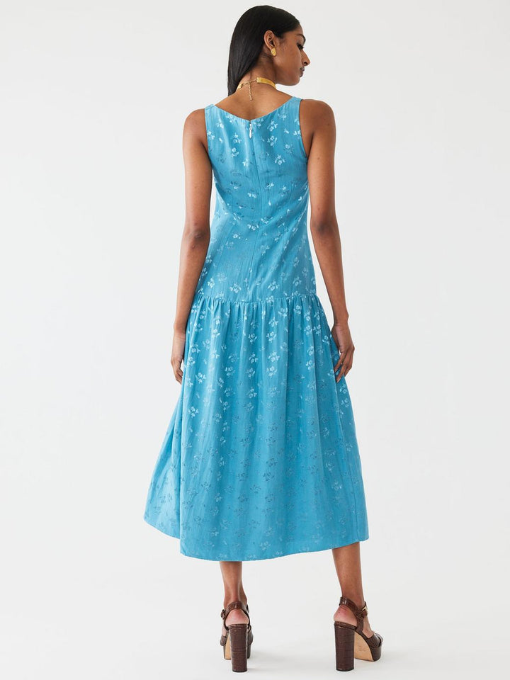 Ella Dress - Frozen Blue Bouquet - FINAL SALE