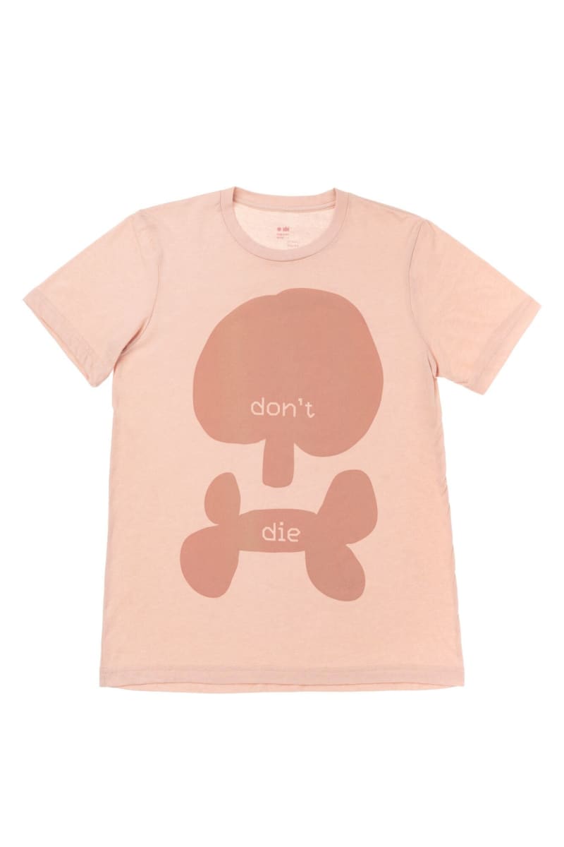 Adults 'Don't Die' T-Shirt Scull - Peach