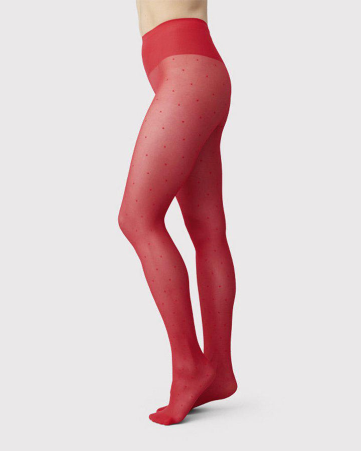 Doris Dots Tights - Red