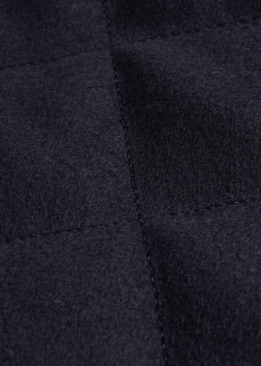 Quilted Vest with Suede Detail - Navy