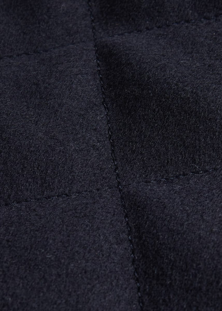 Quilted Vest with Suede Detail - Navy