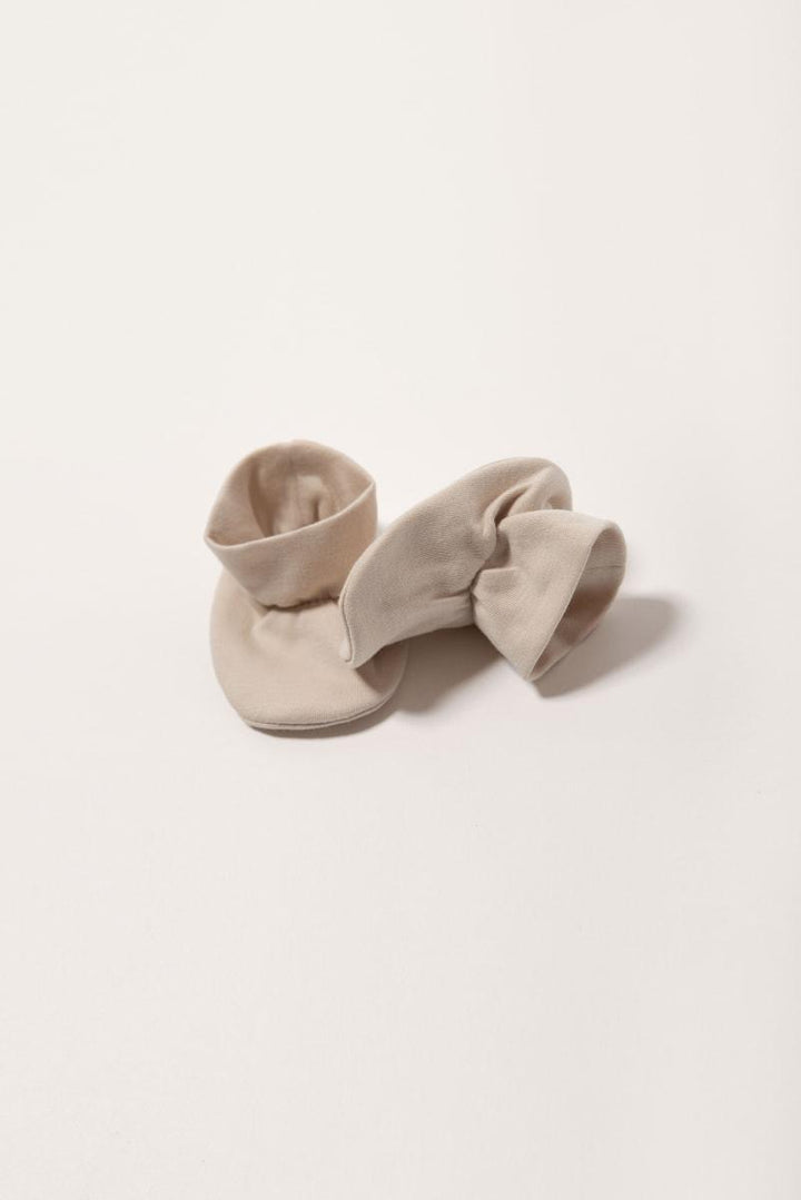Organic Pima cotton baby footies - Sand