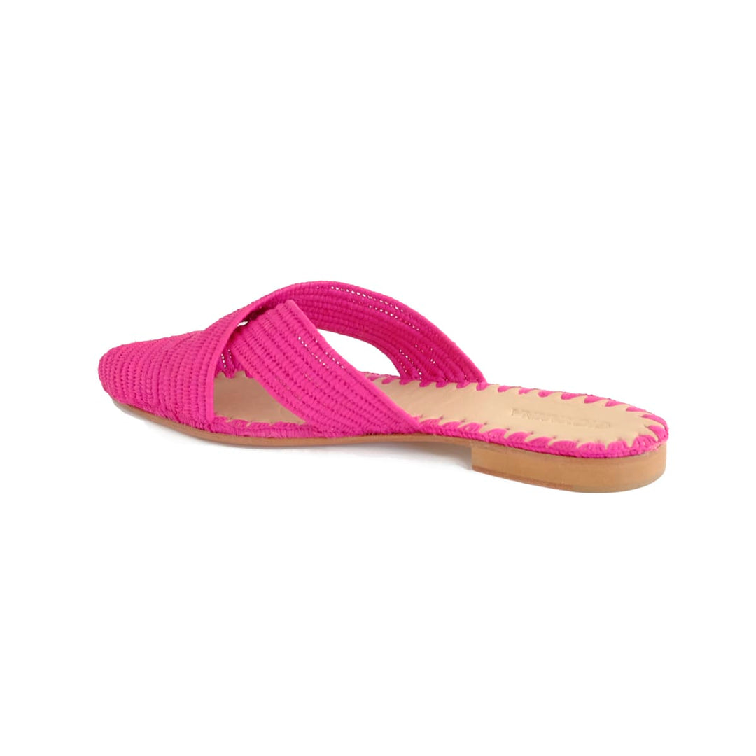 Venus Raffia Mule Fuchsia