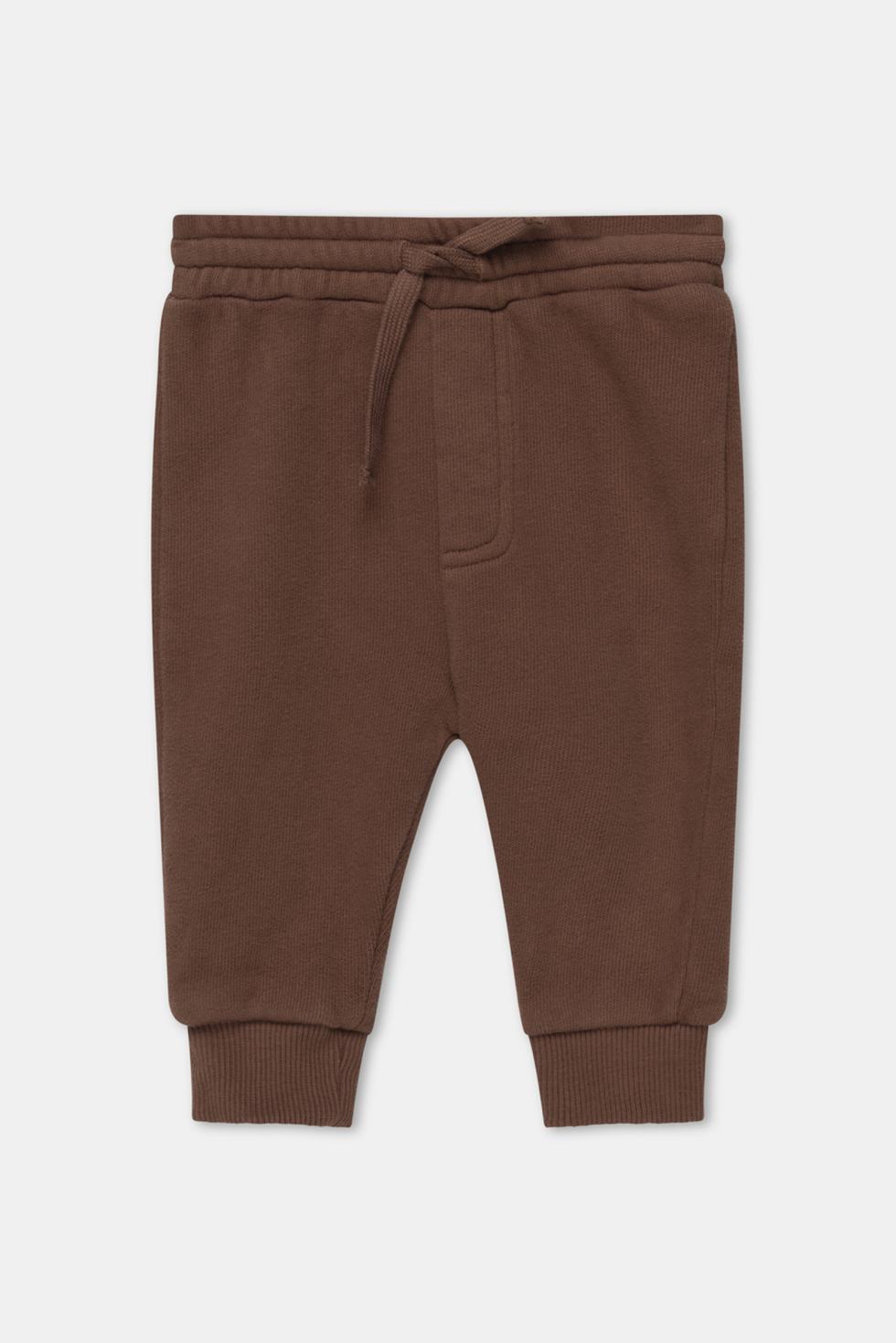 Organic plush baby pants - Brown