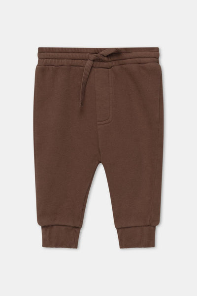 Organic plush baby pants - Brown