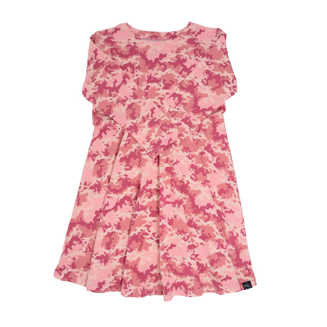 Swirly Girl Dress - Pink Camo