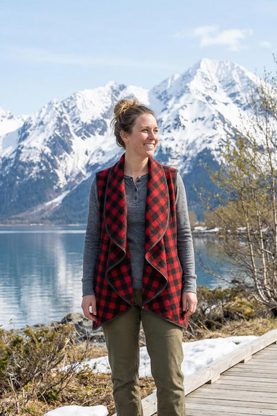 Waterfall Vest - Red/black