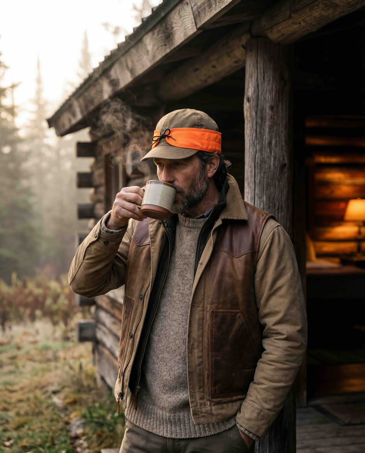 Waxed Cotton Cap - Sand/Blaze Orange