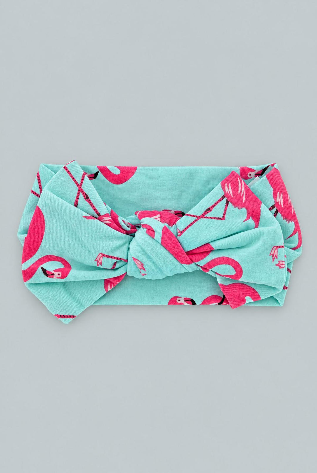 Bamboo Knotted Baby Bow - Flamingo Aqua