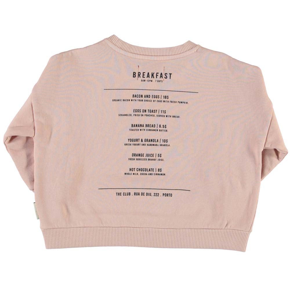 Unisex Sweatshirt - Light Pink w/ Breakfast Print Sweatshirts Piupiuchick 