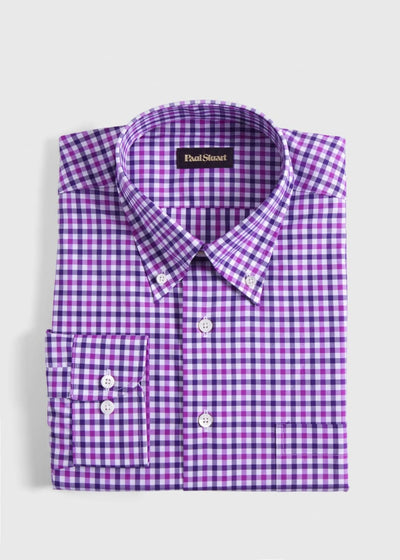 Cotton Check Sport Shirt - Purple