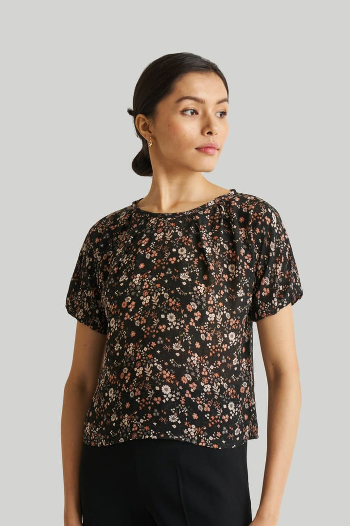 Balloon Sleeve Top - Wildflower Waltz