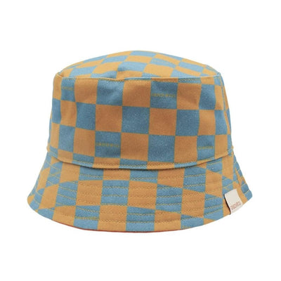 Reversible Bucket Hat - Checks Laguna + Wheat