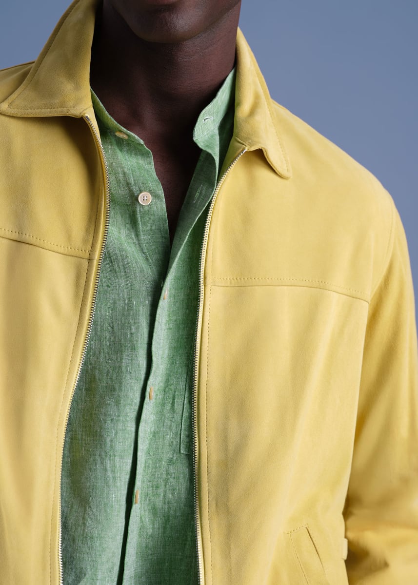 Ultra Soft Suede Jacket - Light Yellow