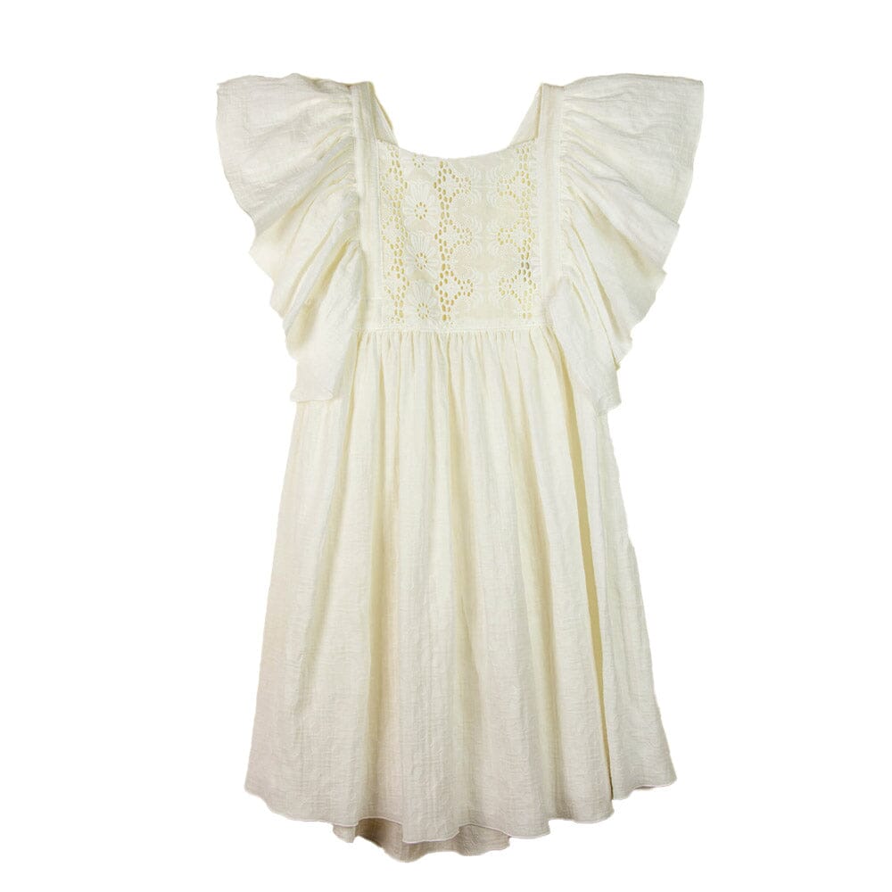 Bib Dress - White Dresses + Skirts Popelin 