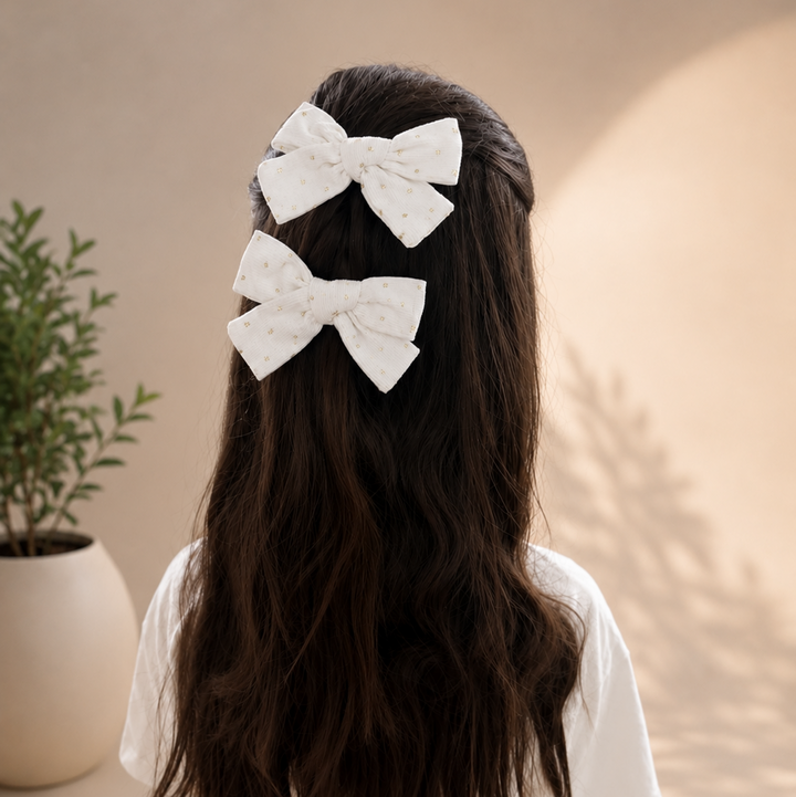 Golden Dot Bow Clips (Set of 2)