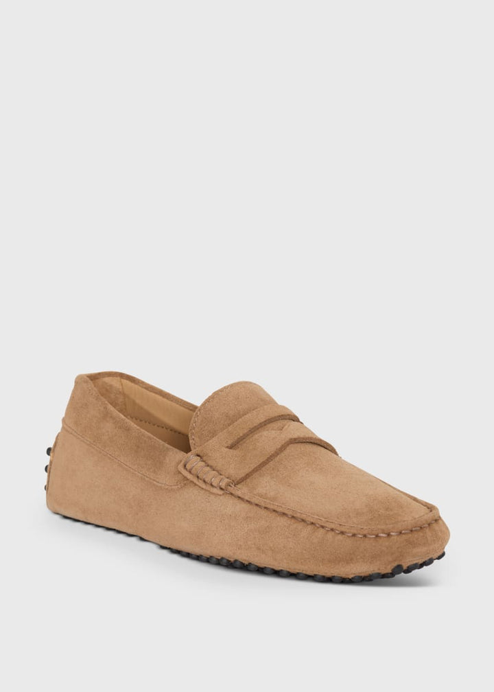 Dario Suede Driving Loafer - Natural