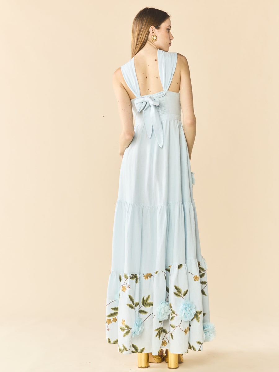 Isabel Dress - Lotus Garden Blue