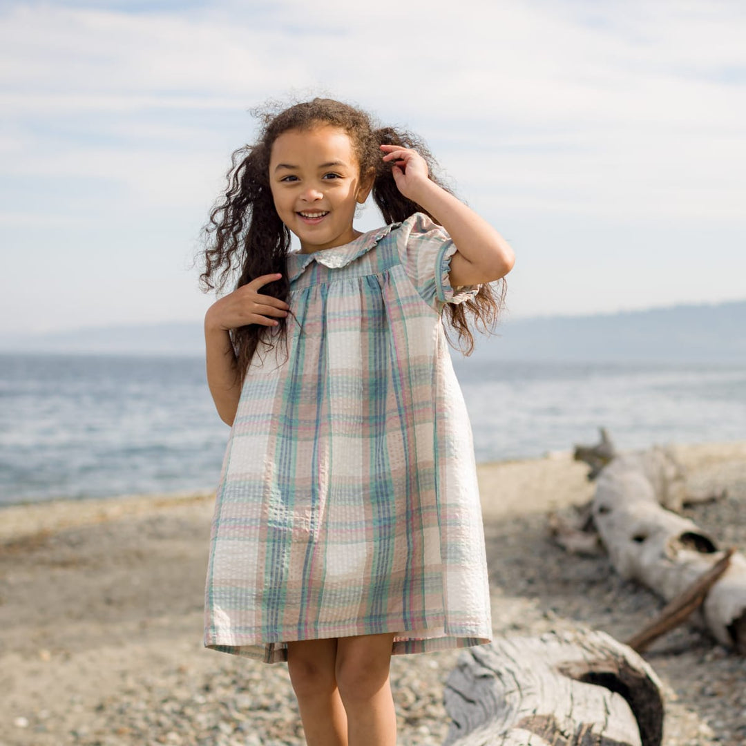 Selah Dress - Arctic-blue Seersucker