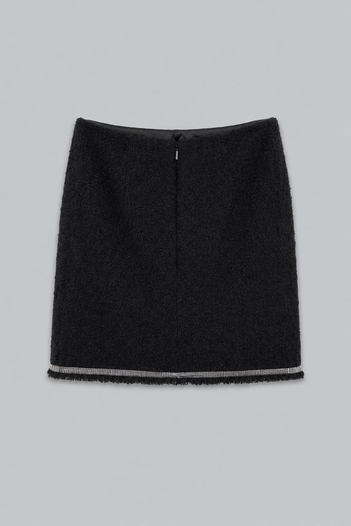 Tweed Mini Skirt - Black