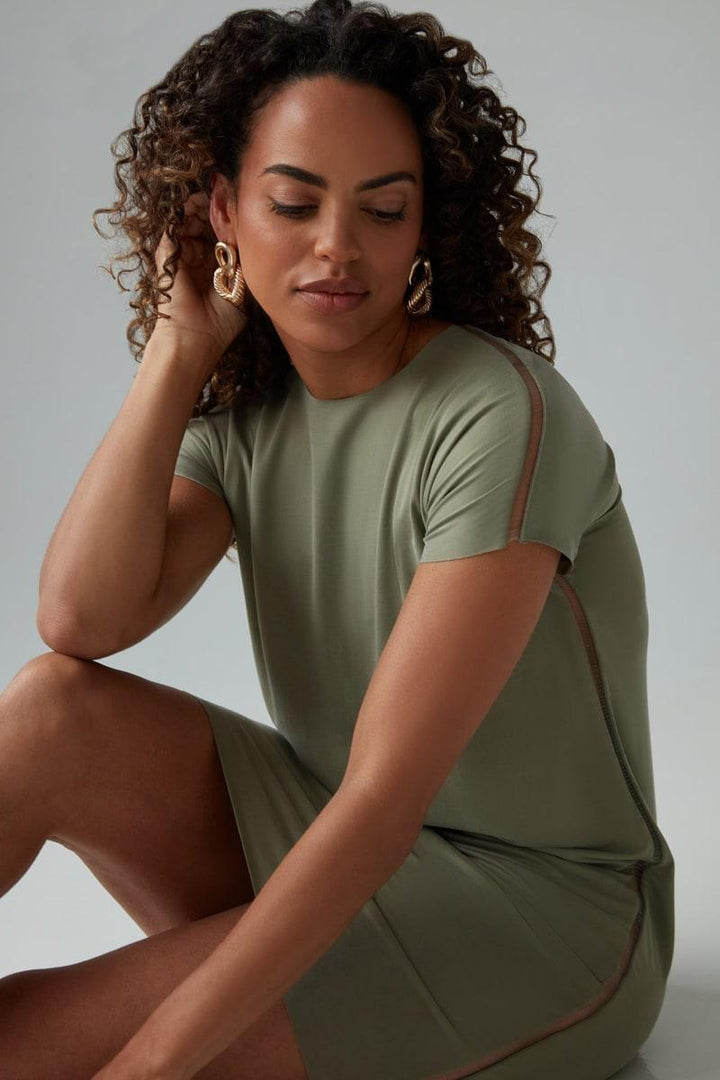 The Infinity Tee: Mini Dress Flow Cupro - Sage