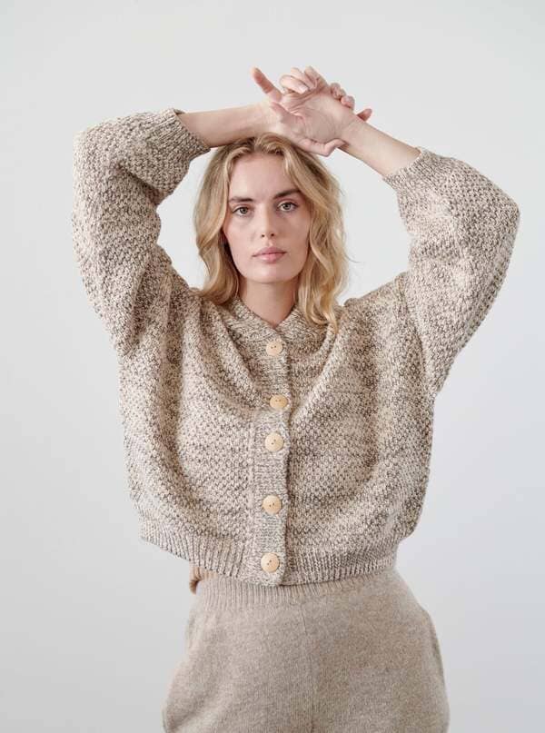 Box Bomber Cardigan - Sandstone Cardigans WOL HIDE 