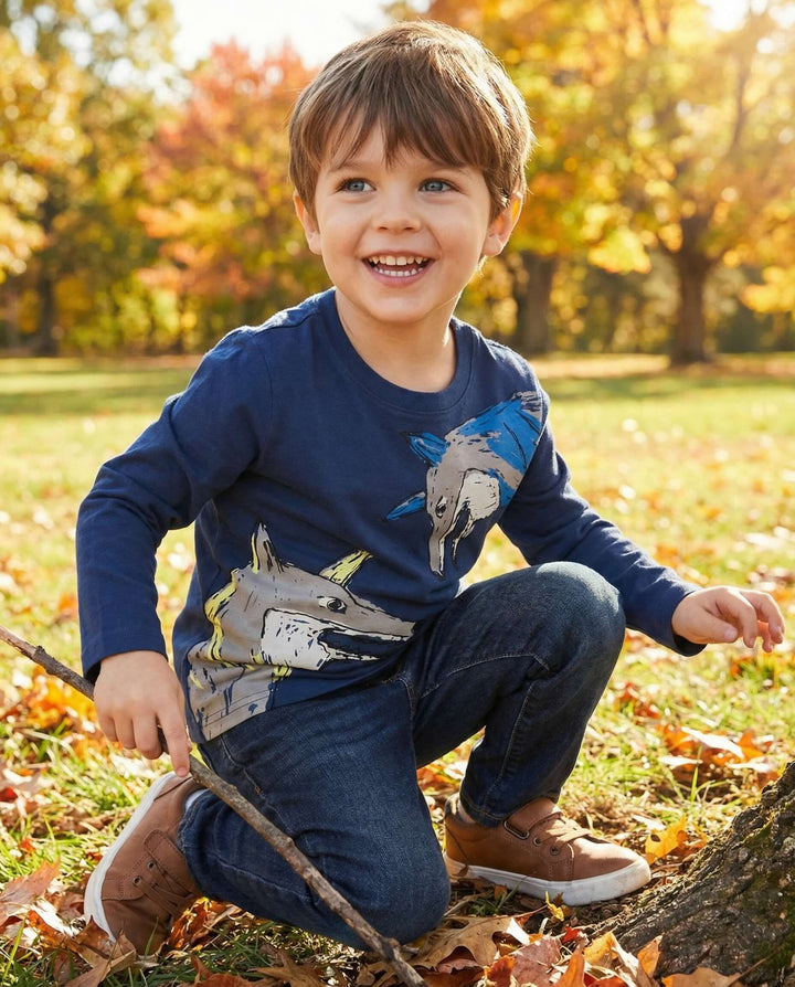 Wolf Howl Graphic Tee - Regatta Blue