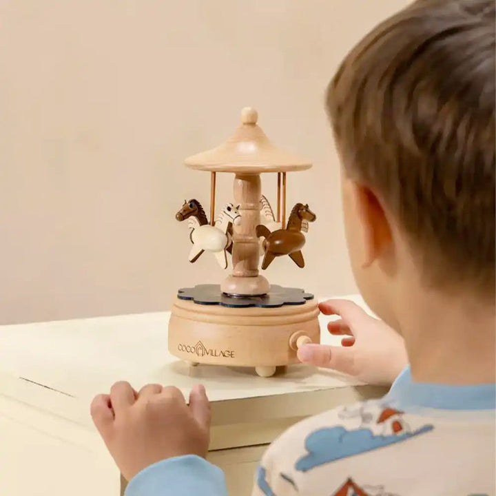 Wooden Music Box - The Carousel Toys Coco Village 