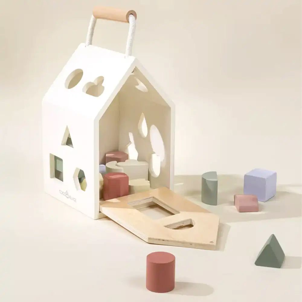 Wooden Shapes Sorting House Toys Coco Village 