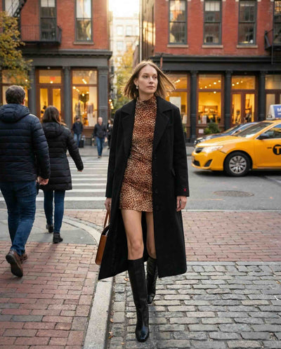 Wool Women Coat - Black