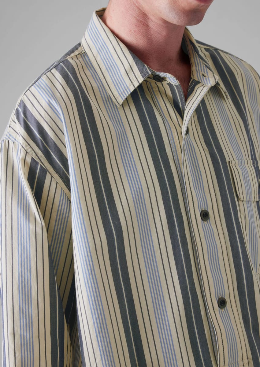 Half Placket Stripe Shirt