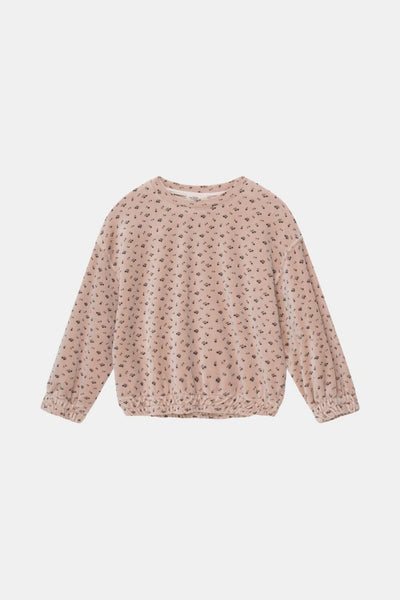 Velour print sweatshirt - Softpink