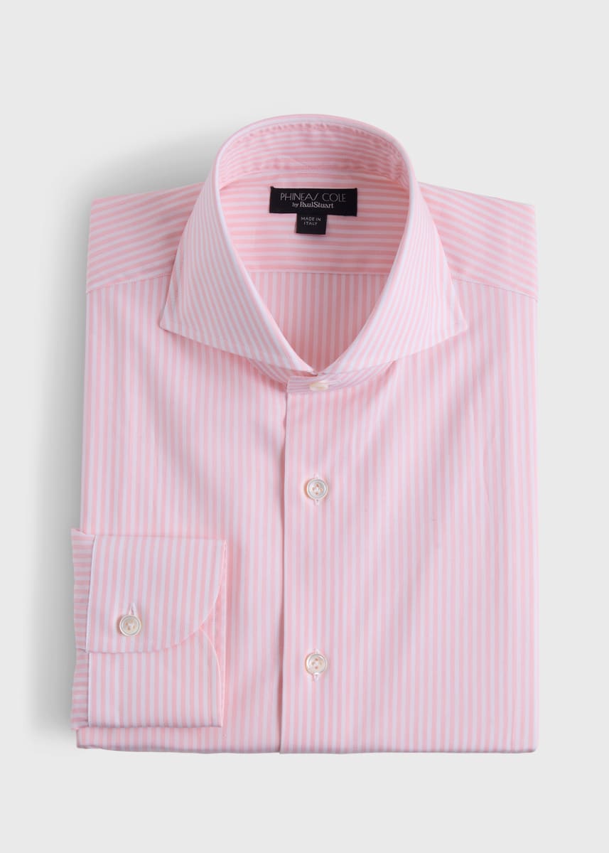 Phineas Cole Stripe Dress Shirt - Melon