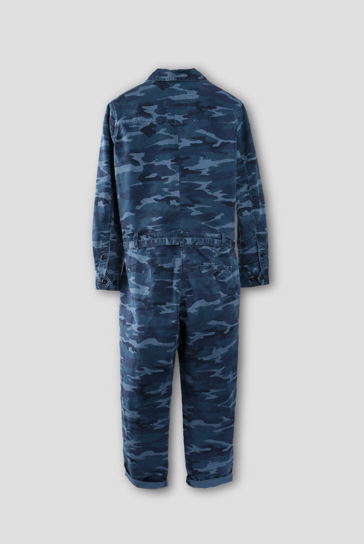 Camo Pilot Jumpsuit - Navy Camouflage