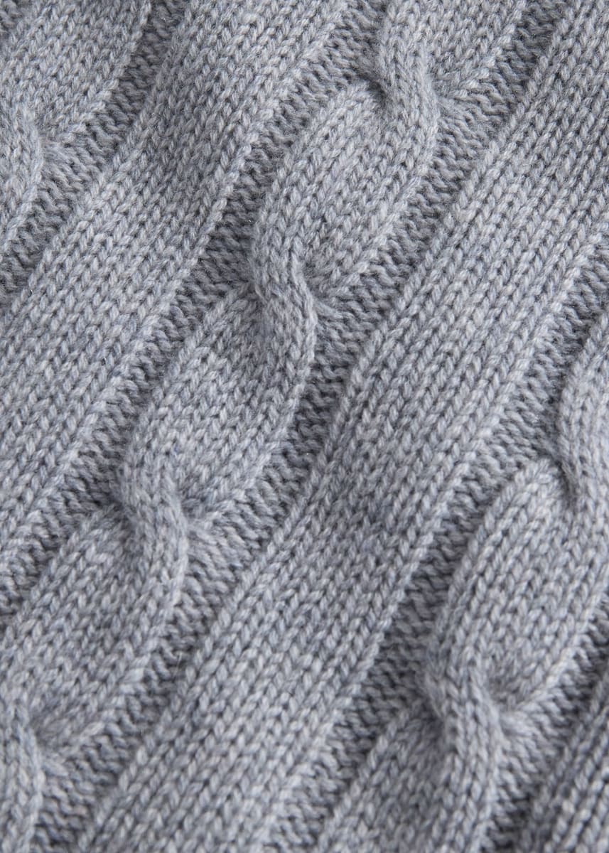 Cashmere Cable Crewneck Pullover - Grey