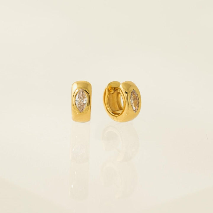 Marquise Chunky Huggie Hoop Earrings