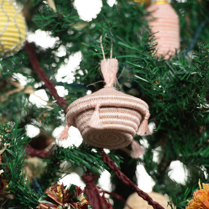 Blush Tasseled Lidded Ornament