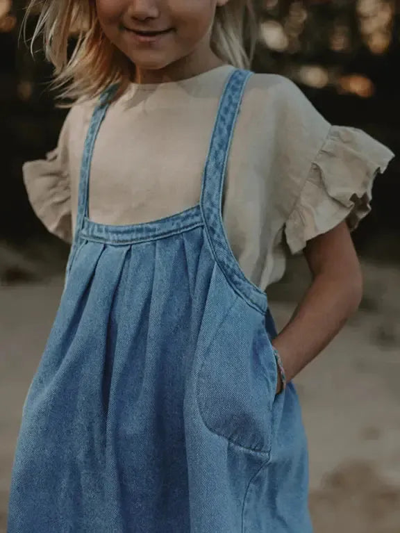 The Frill Linen Top - Oatmeal