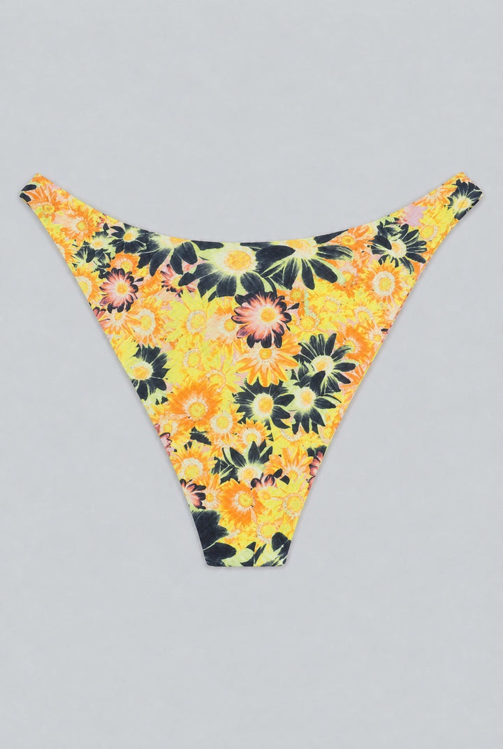 Azalea Floral Low Rise Bikini Bottoms - Yellow
