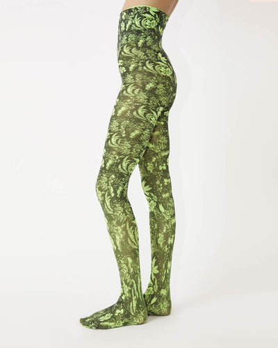Rodebjer Colab Vegetal Tights - Techno Green