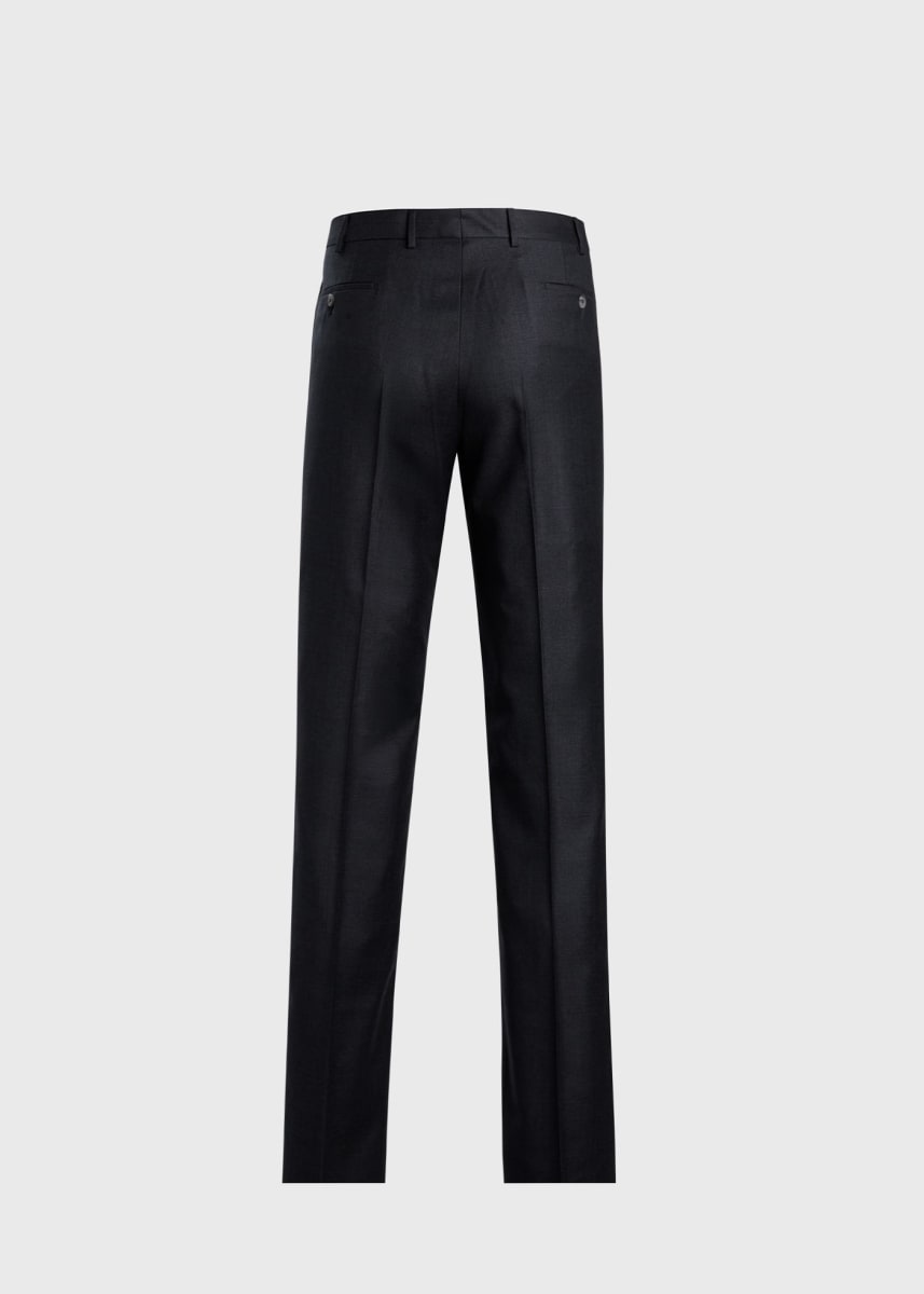 Super 110  Basic Wool Trousers - Mid Grey