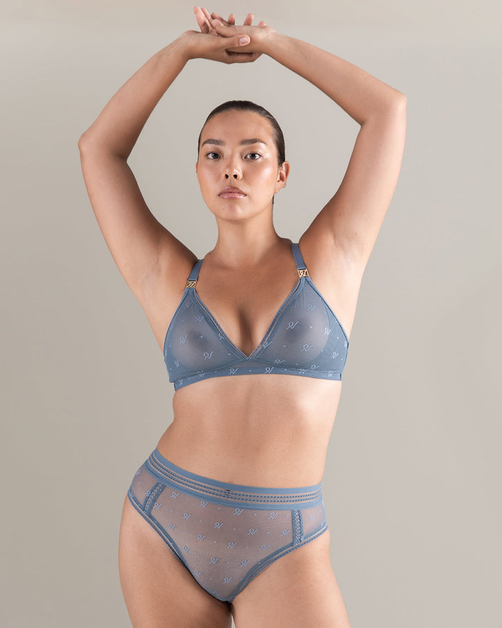 The Easy Does It Bralette Logo Mesh - Mist