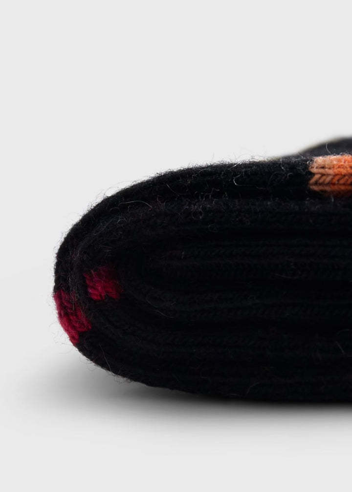 Crew Chunky Colorful Dot Sock - Black