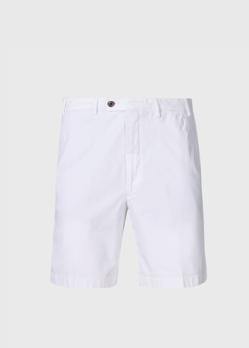 Cotton Tricotine Bermuda Short - Cream