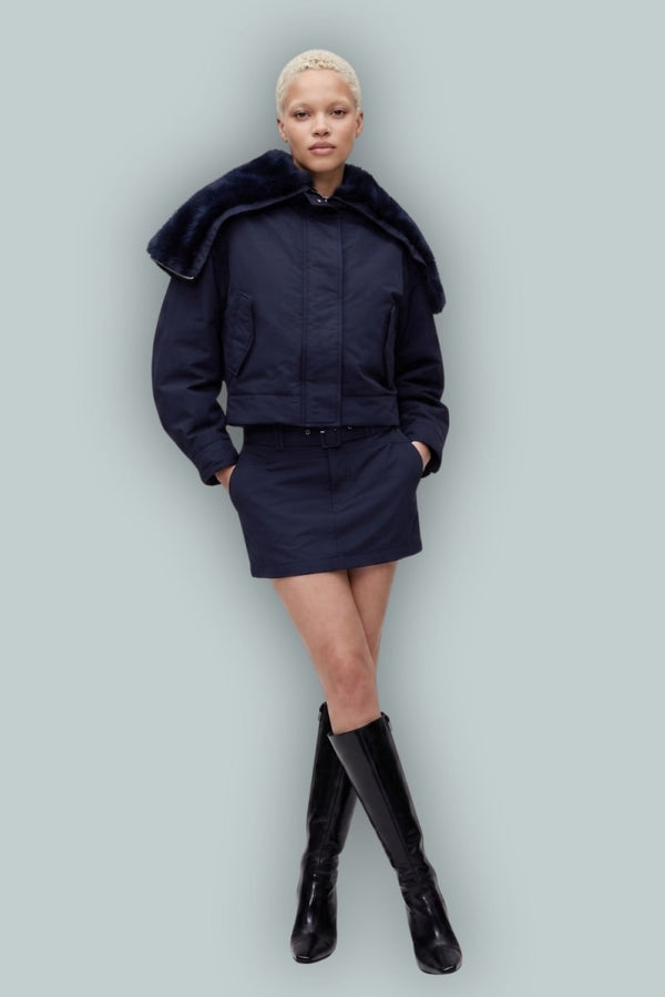 GapStudio Belted Mini Skirt - New Classic Navy