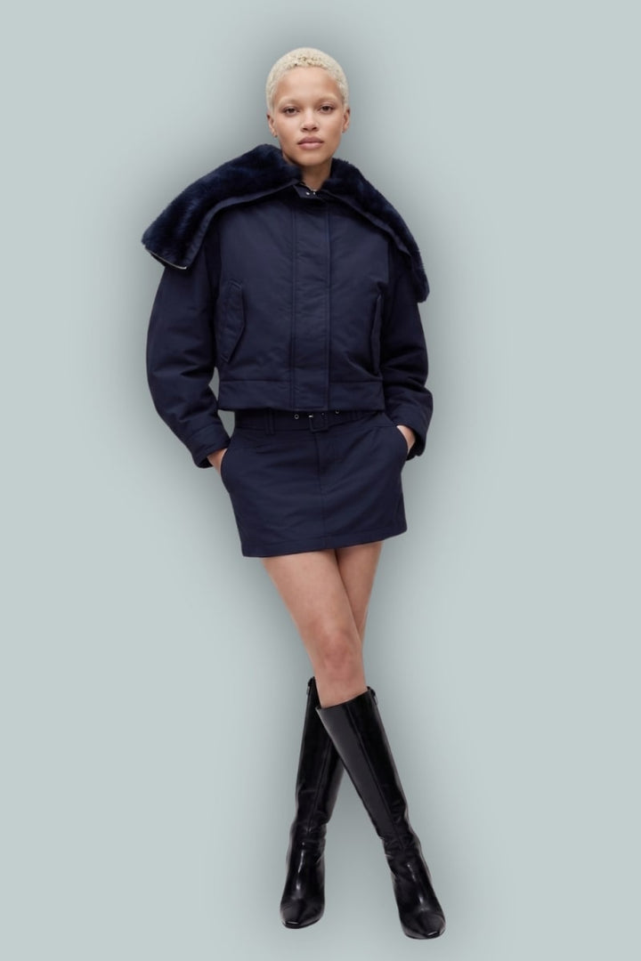 GapStudio Belted Mini Skirt - New Classic Navy