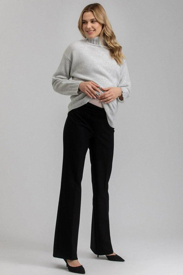 WILLIAM Flared Leg Maternity Pants - Black