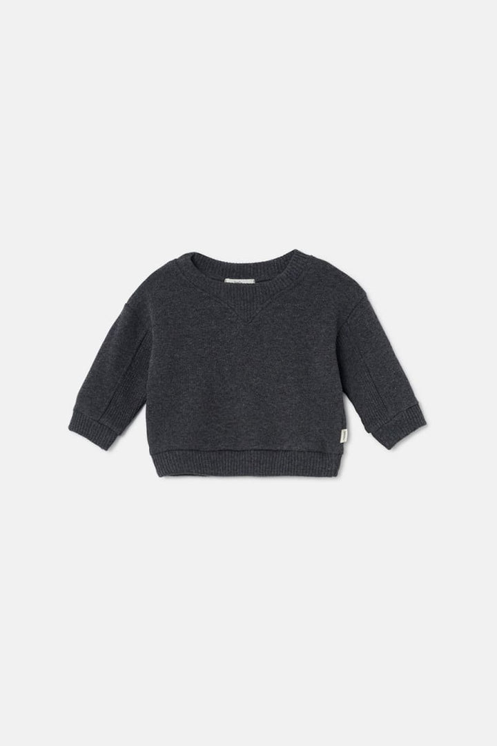 Soft Knit Baby Sweater - Dark Grey