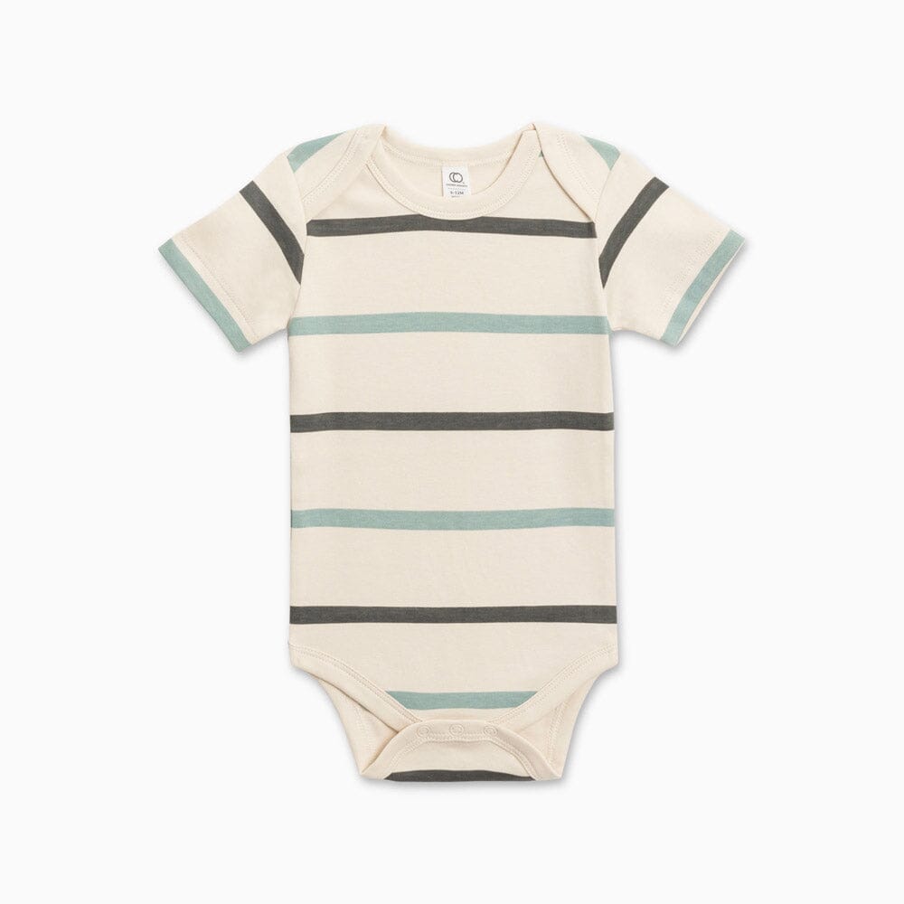 Afton Bodysuit - Lodie Stripe/Pewter & Tide Bodysuits + Onesies Colored Organics 